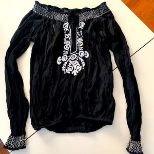 XOXO black embroidered top